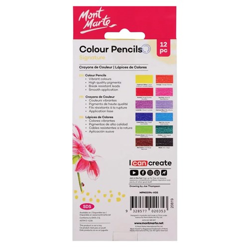 Mont Marte Colour Pencils 12 Pack